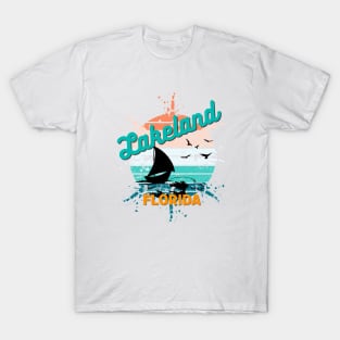 Lakeland Florida Retro Exploding Sunset T-Shirt